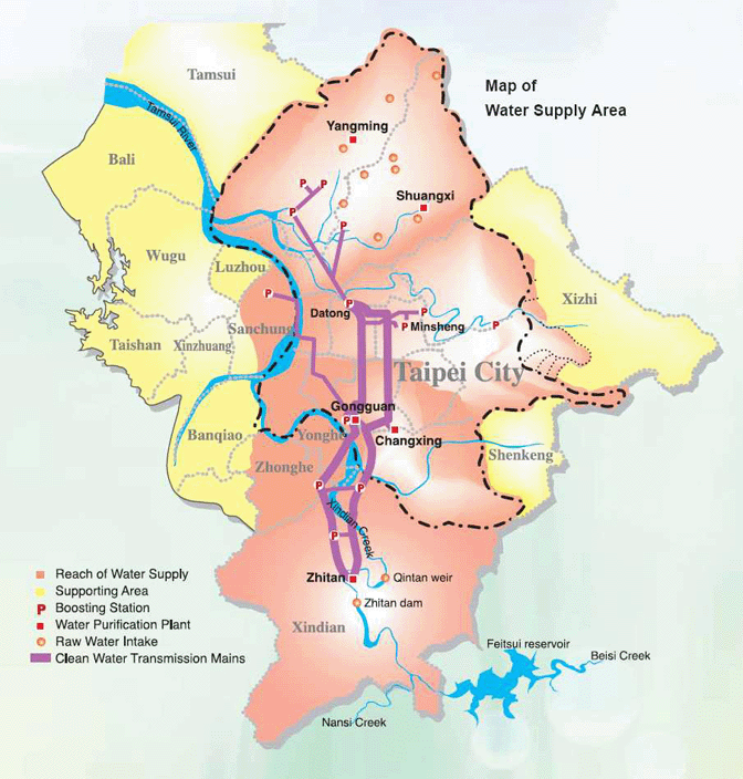 Map of water supply area