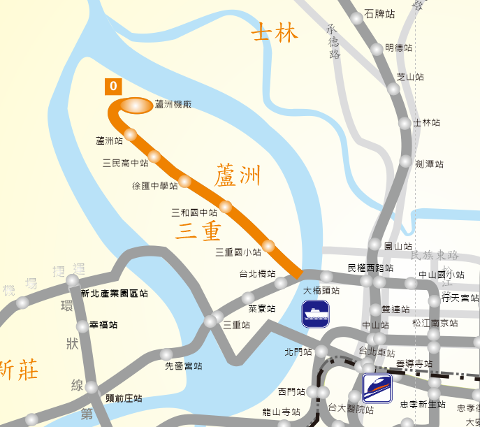 蘆洲線路網圖