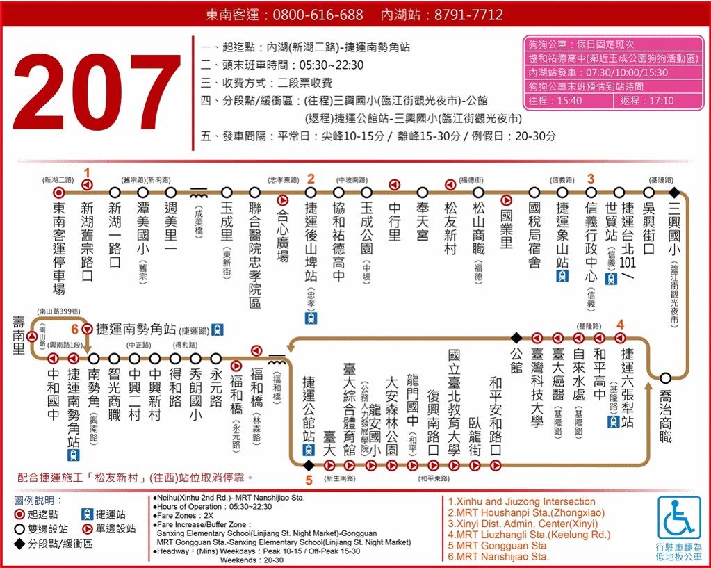 207-東南客運路線圖