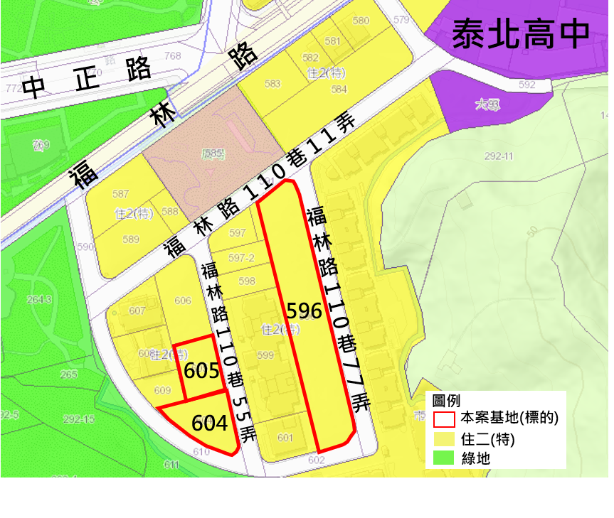 臺北市士林區福林段二小段596、604及605地號